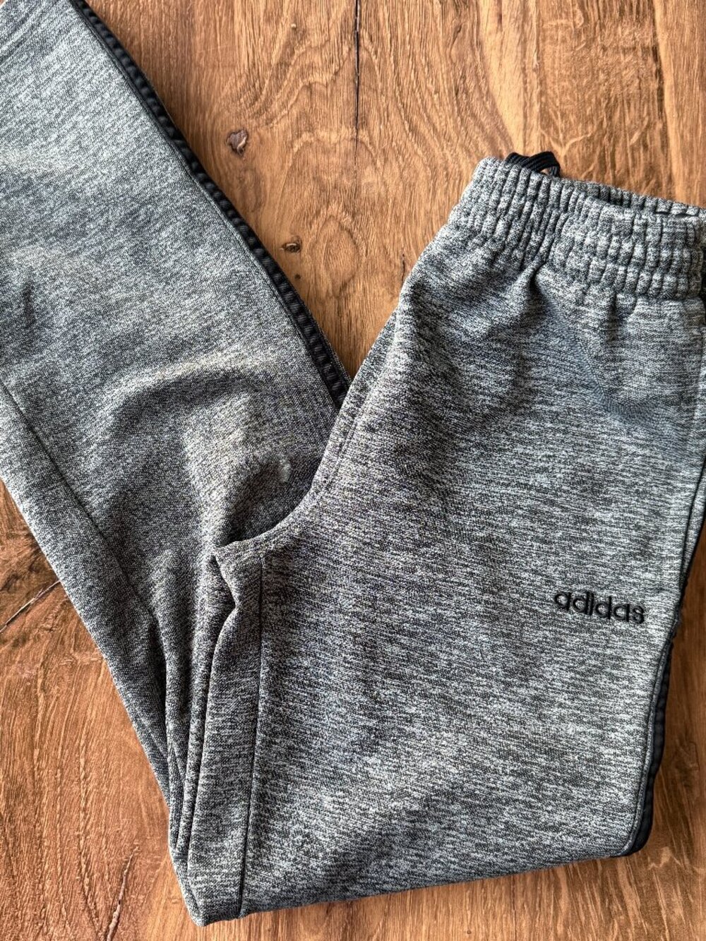 Adidas Boys Gray Track Pants Size Medium 10/12